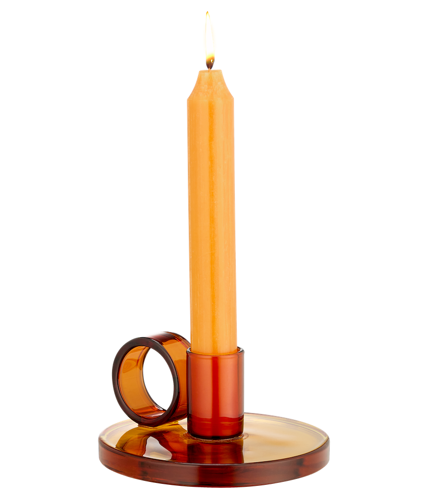 MUURLA | Loop Candlestick Holder | Amber | 11cm ⌀ / Height 5.5cm