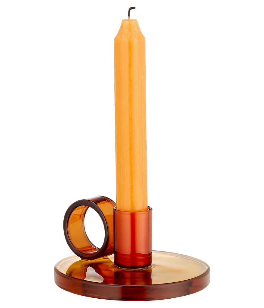 MUURLA | Loop Candlestick Holder | Amber | 11cm ⌀ / Height 5.5cm