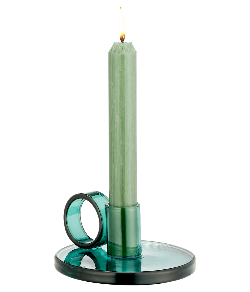 MUURLA | Loop Candlestick Holder | Teal | 11cm ⌀ / Height 5.5cm