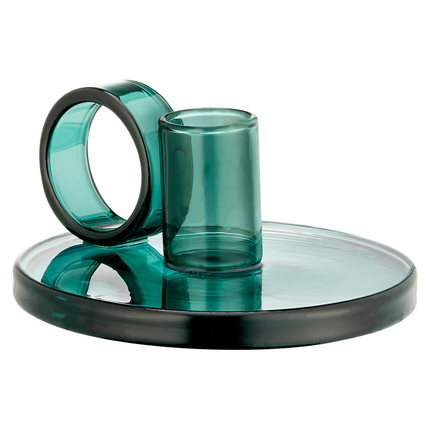 MUURLA | Loop Candlestick Holder | Teal | 11cm ⌀ / Height 5.5cm