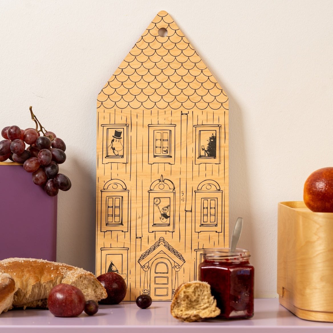 Moominhouse Chop and Serve Board by Muurla Design.   Dual sided