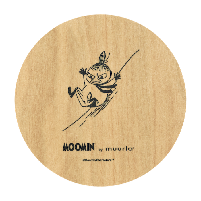 Reverse side of a Muurla Moomin Let It Snow Coaster 