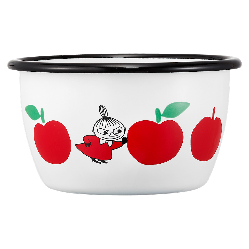 MOOMIN | Enamel Bowl | Joyful Apples - Red | 0.3L