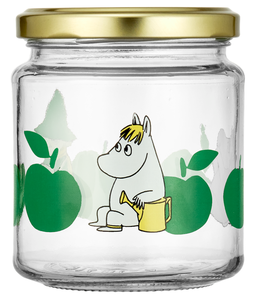 MOOMIN | Glass Kitchen Jar With Screw Top Lid  | Joyful Apples | 0.3L