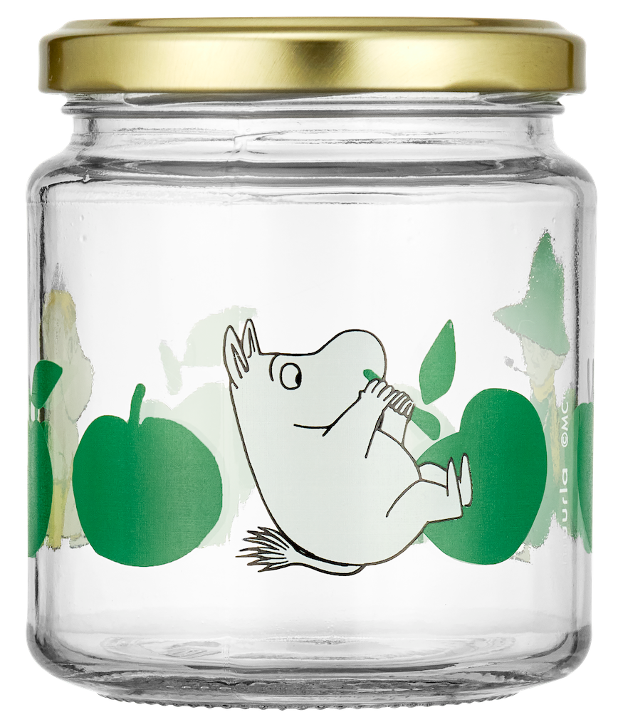MOOMIN | Glass Kitchen Jar With Screw Top Lid  | Joyful Apples | 0.3L
