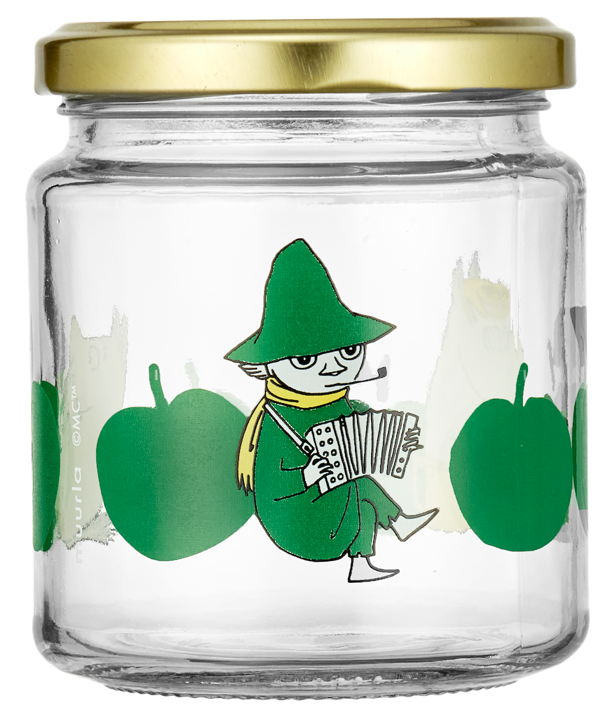 MOOMIN | Glass Kitchen Jar With Screw Top Lid  | Joyful Apples | 0.3L