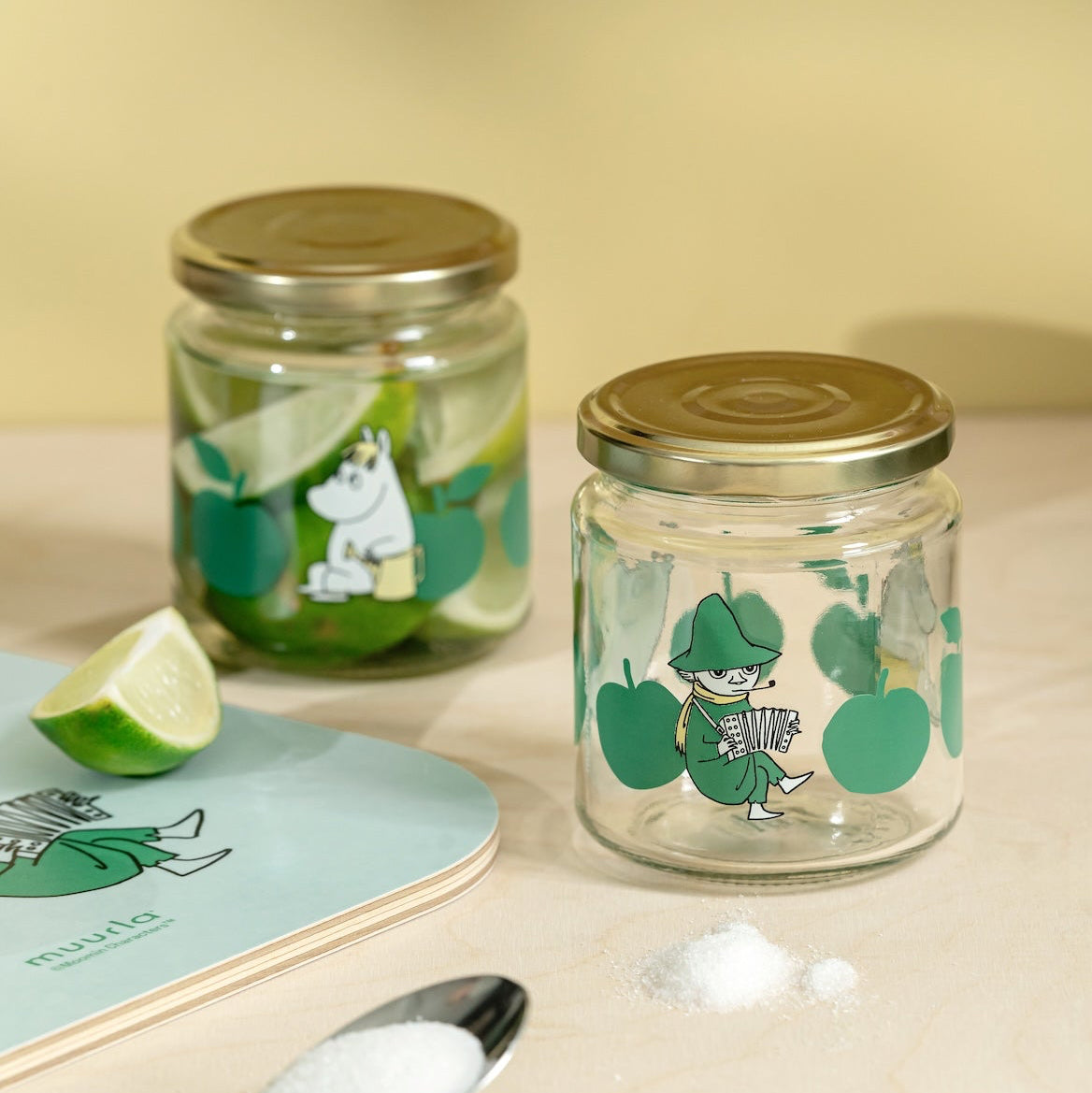 MOOMIN | Glass Kitchen Jar With Screw Top Lid  | Joyful Apples | 0.3L