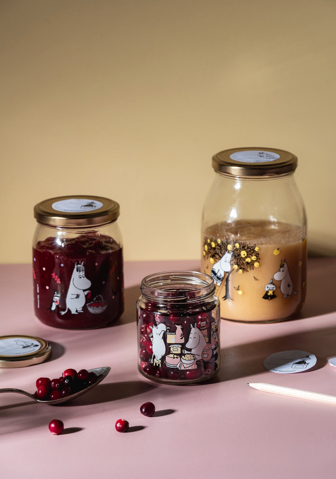 Moomin Glass Jar collection for Jams and preserves.