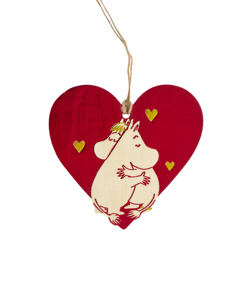 MOOMIN | Plywood Christmas Decoration | 8.5x8.5x0.3cm | Heart