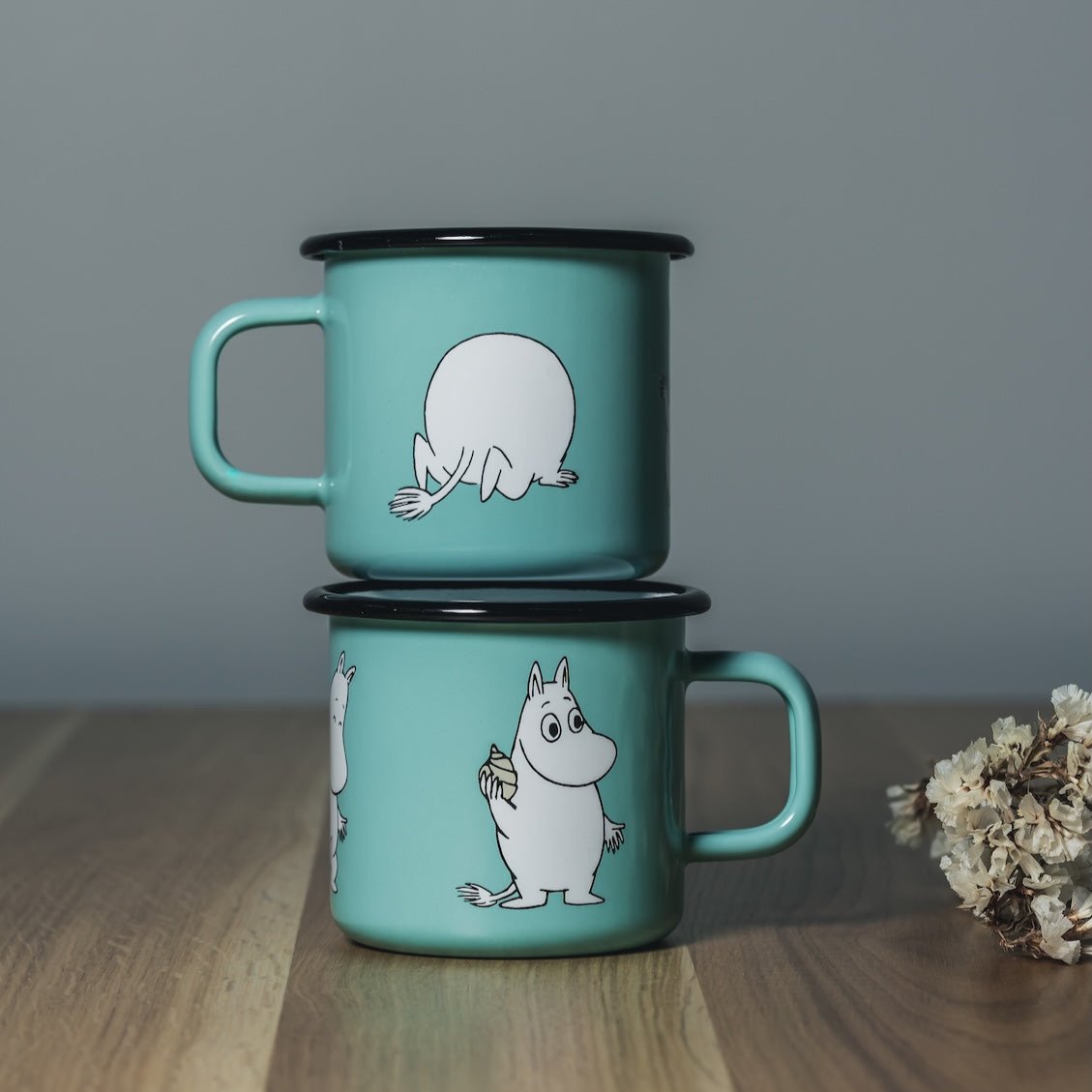 MOOMIN | Enamel Mug | Moomin, Mint  | 0.37L