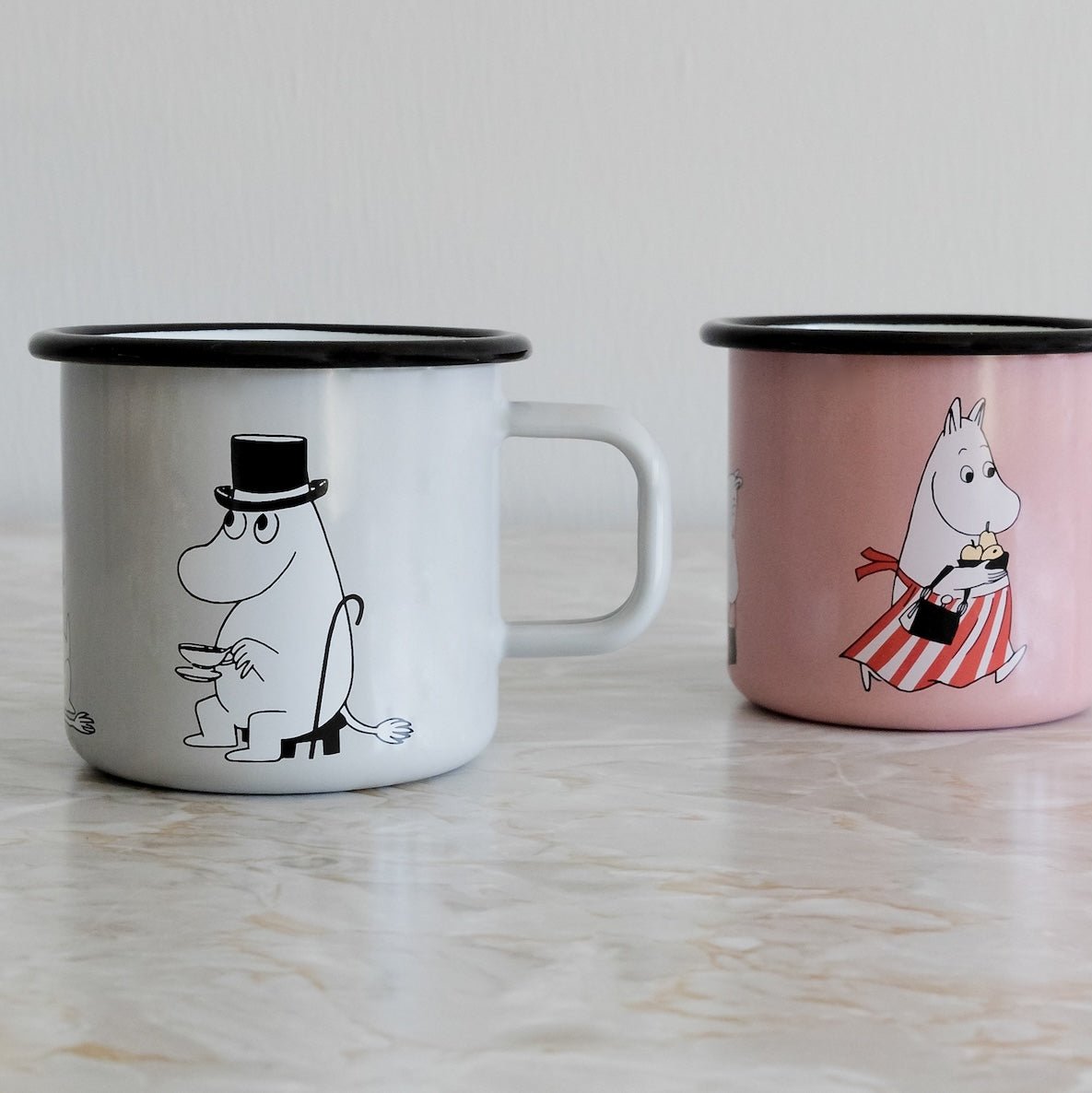 MOOMIN | Enamel Mug | Moominpappa, Grey | 0.37L