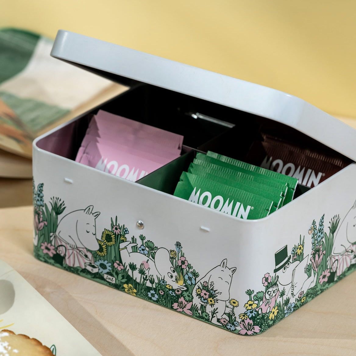 MOOMIN | Tea Tin Box | In The Garden | 17.5 x 13 x 7.5cm
