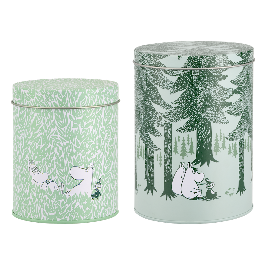 MOOMIN | Tin Jars | Forest | 11cm & 15cm | Set of 2