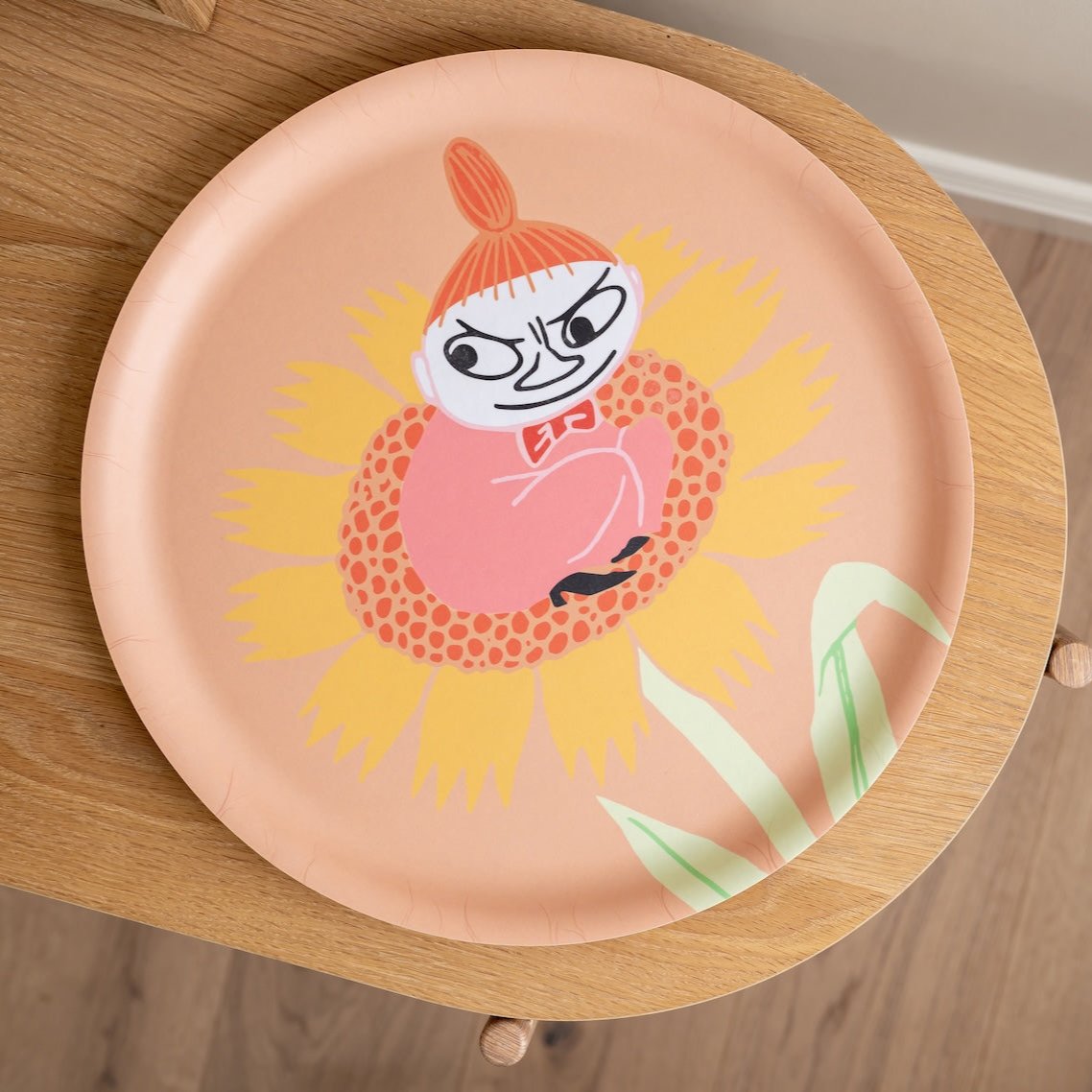 Moomin Sunflower Tray featuring Little My. Made in Finland in Finnish Birch Veneer