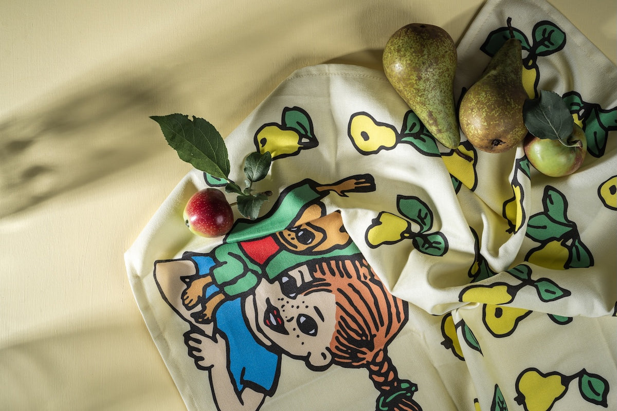 PIPPI LONGSTOCKING | Kitchen Tea Towel | Fruits | 100% Cotton | 50 x 70cm