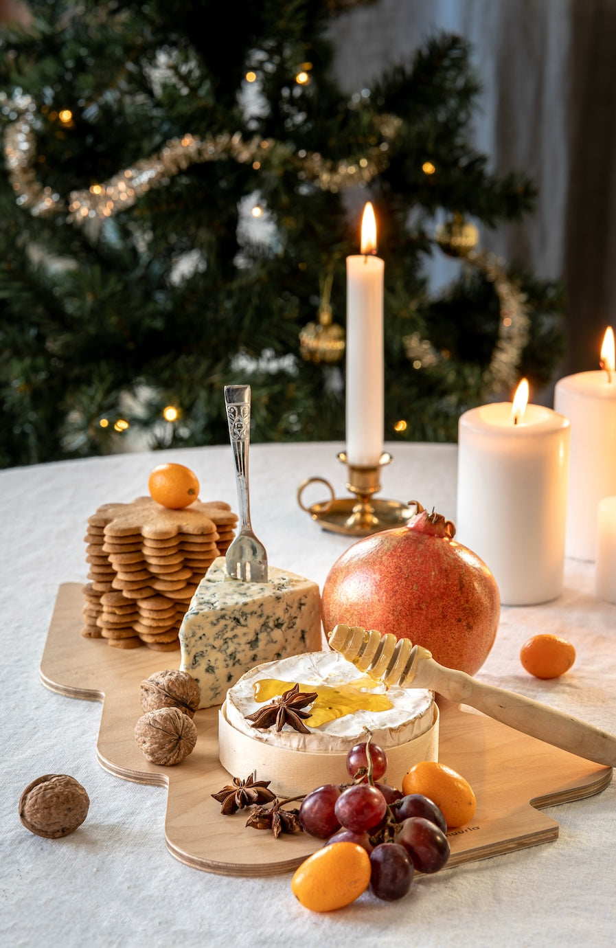 MUURLA | The Spruce Tree Christmas Chop and Serve Board | 25x44cm