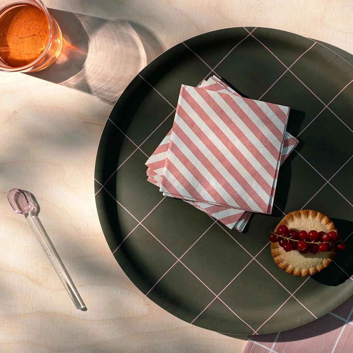 MUURLA | Checks & Stripes, Coffee Napkin, 25x25cm
