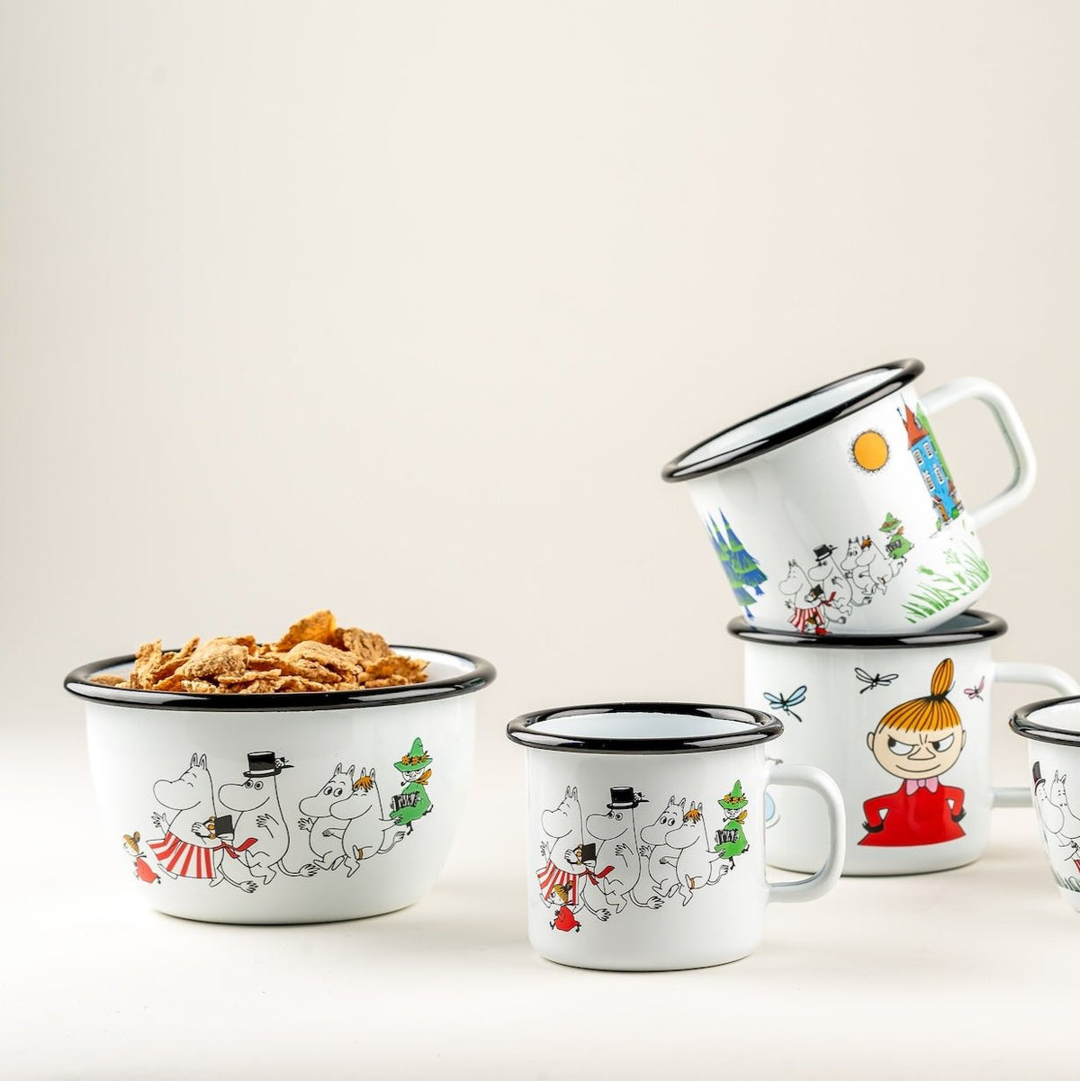 MOOMIN | Enamel Bowl  | Moomin Valley  - Colours  | 0.60L