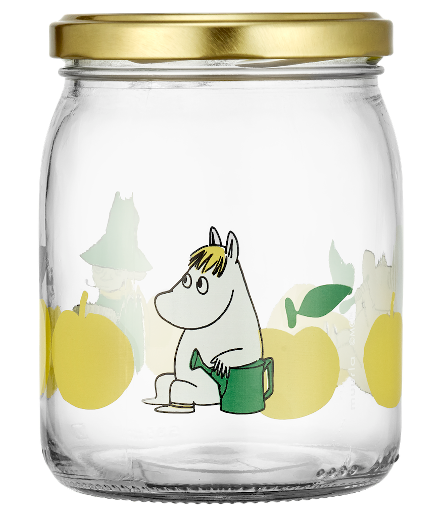 MOOMIN | Glass Kitchen Jar With Screw Top Lid | Joyful Apples | 0.5L