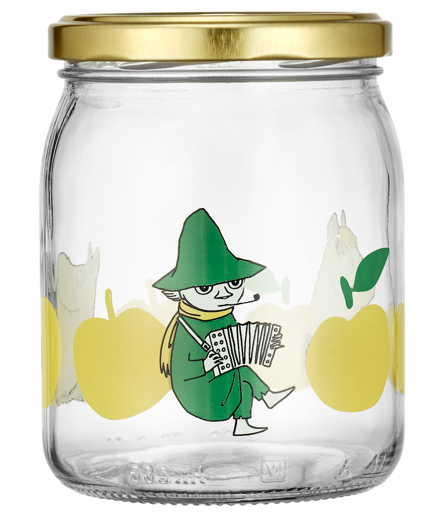 MOOMIN | Glass Kitchen Jar With Screw Top Lid | Joyful Apples | 0.5L