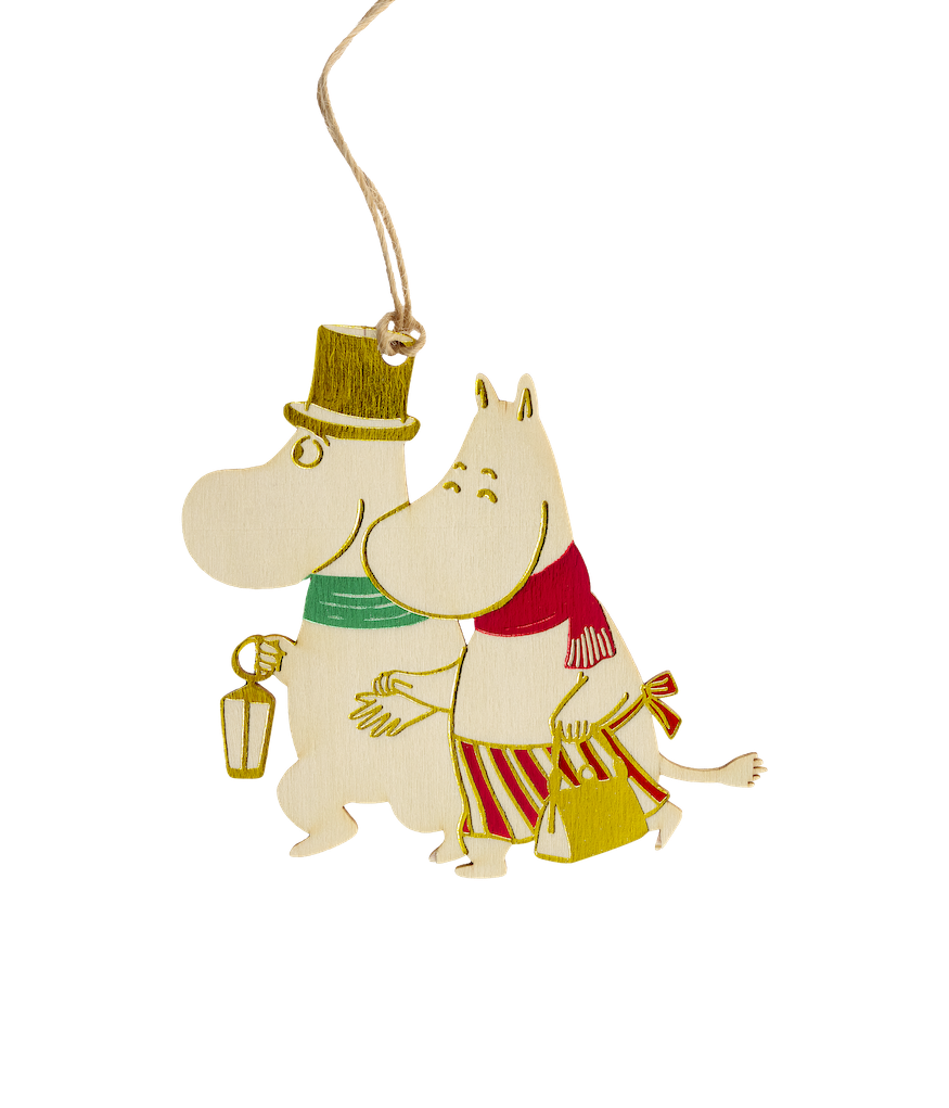 MOOMIN | Plywood Christmas Decoration | 8.5x8.5x0.3cm | Mamma & Pappa