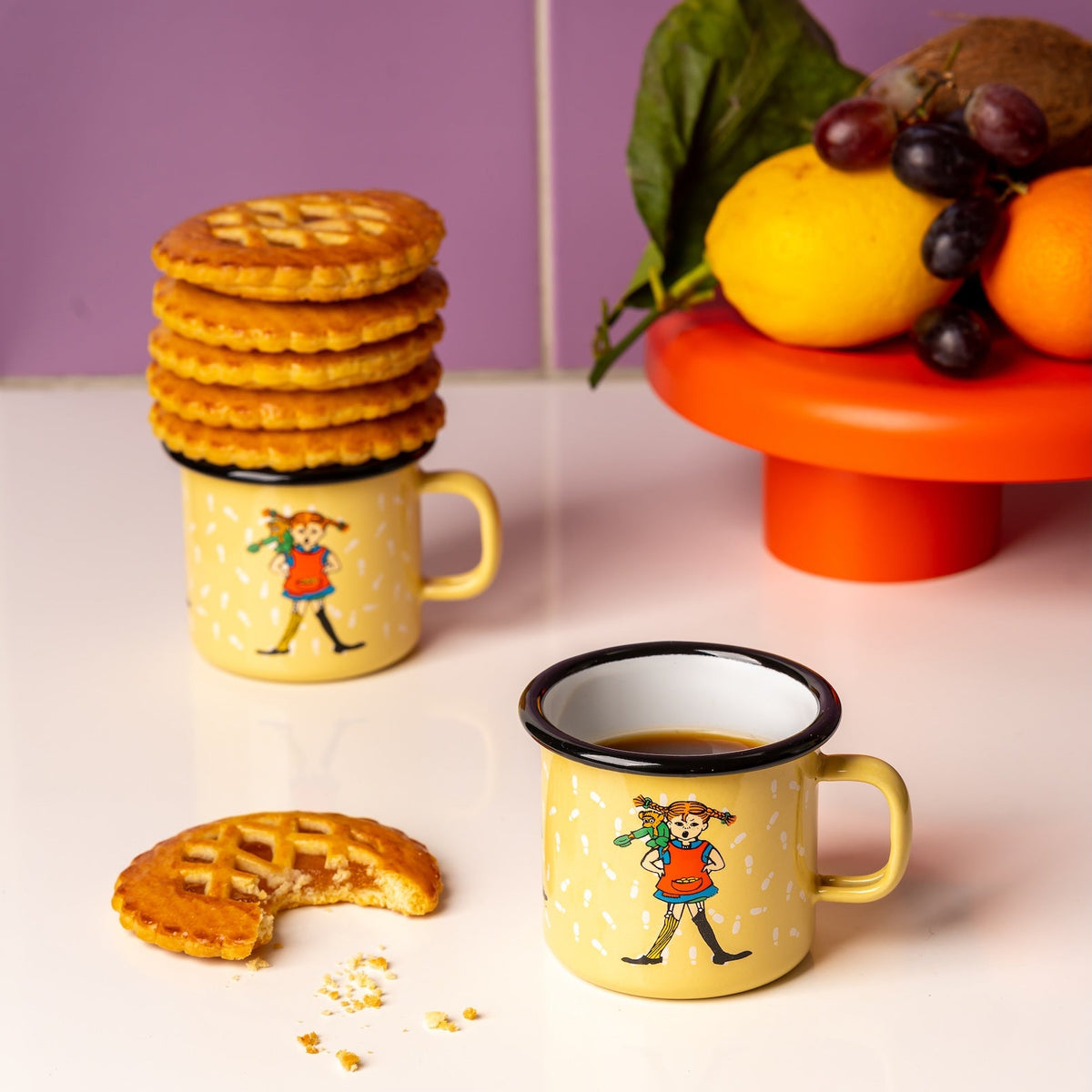 PIPPI LONGSTOCKING | Enamel Mug | Footsteps | 2.5dl
