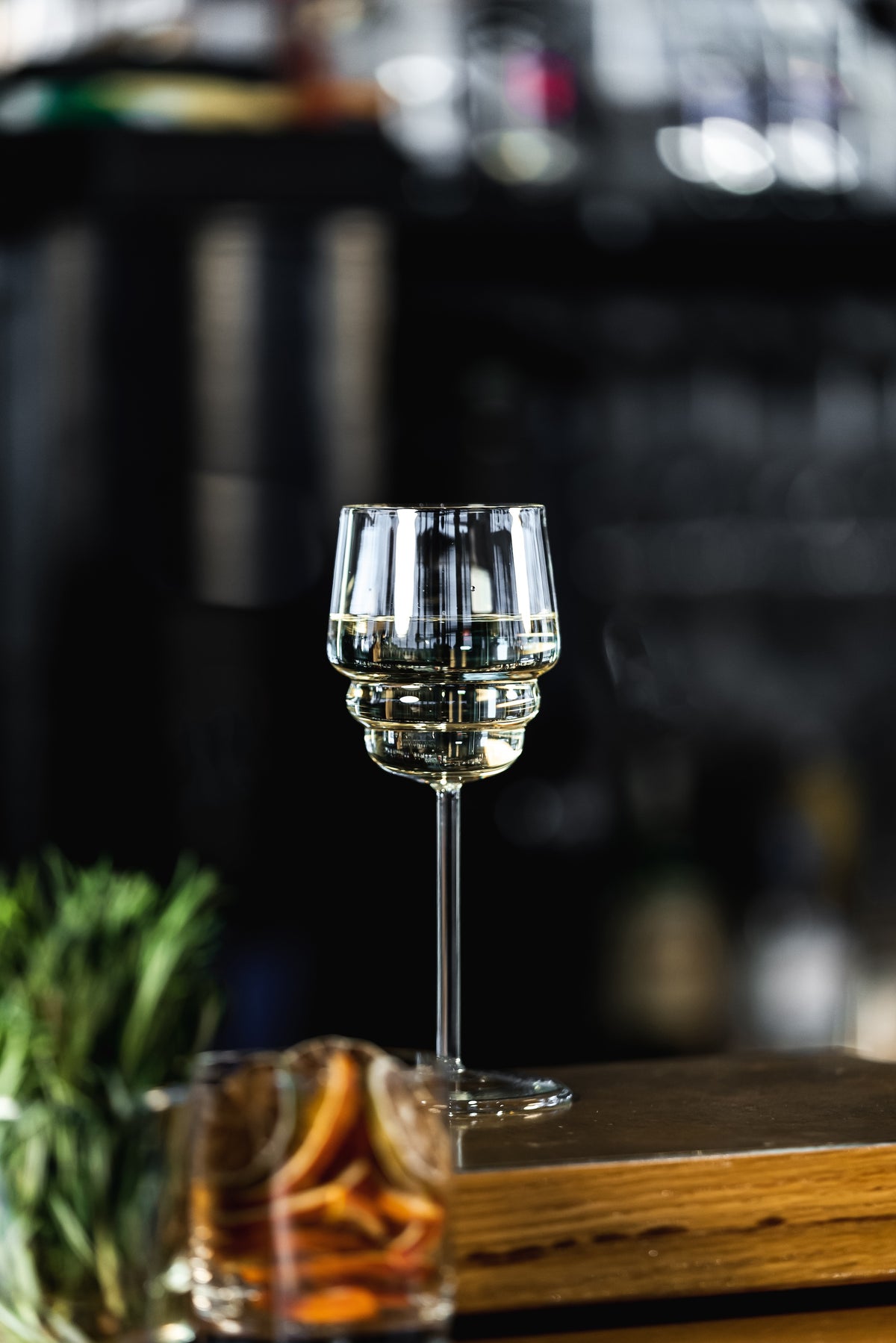 White wine in a Steps glass by Muurla Design