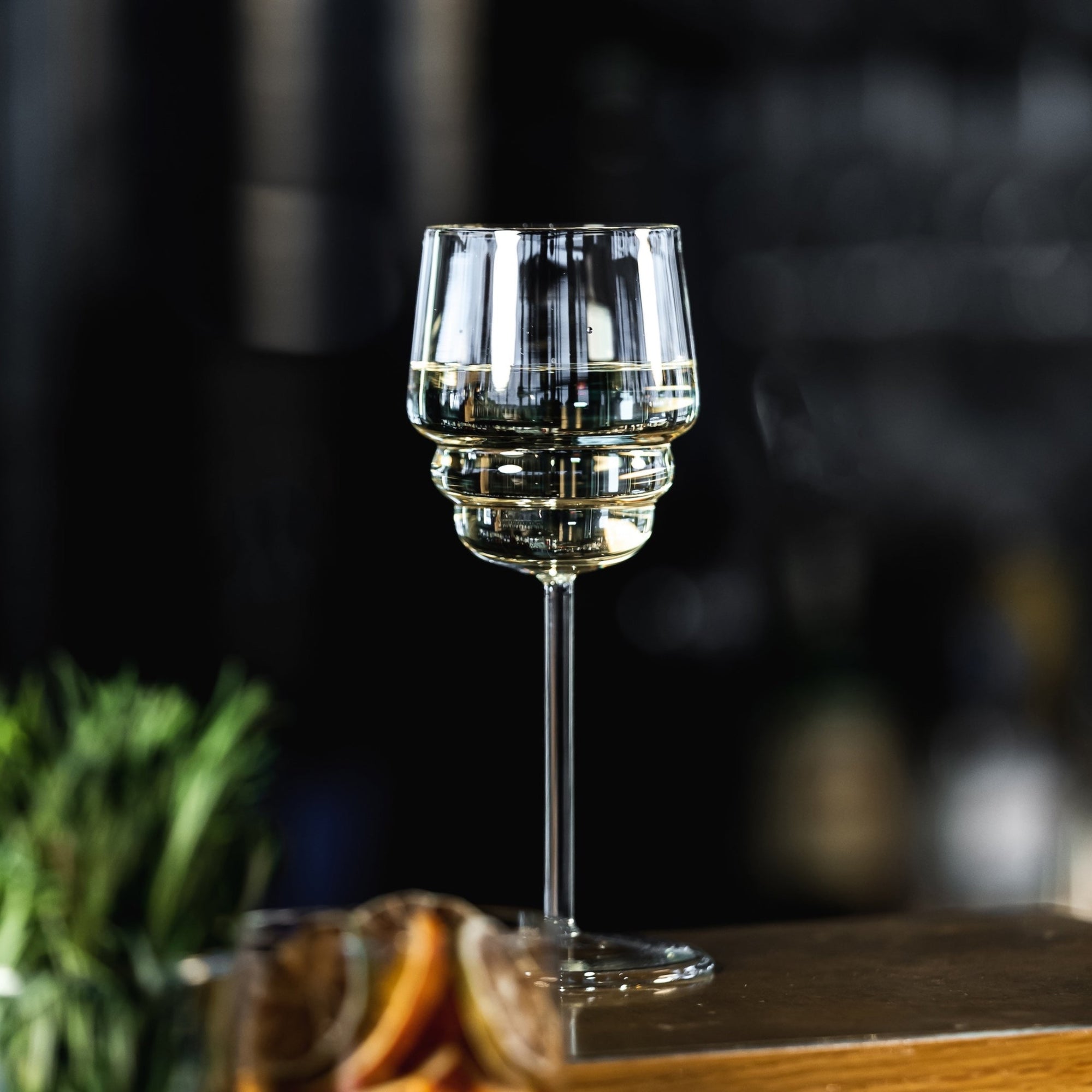 White wine in a Steps glass by Muurla Design