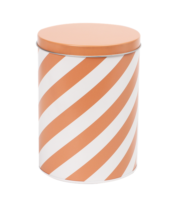 MUURLA | Checks &amp; Stripes | Tin Jars - Set of 3 | Brown, Amber, Pink