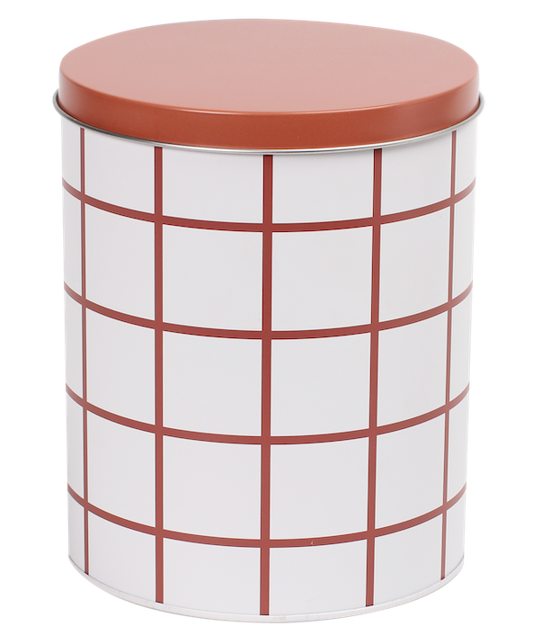 MUURLA | Checks &amp; Stripes | Tin Jars - Set of 3 | Brown, Amber, Pink