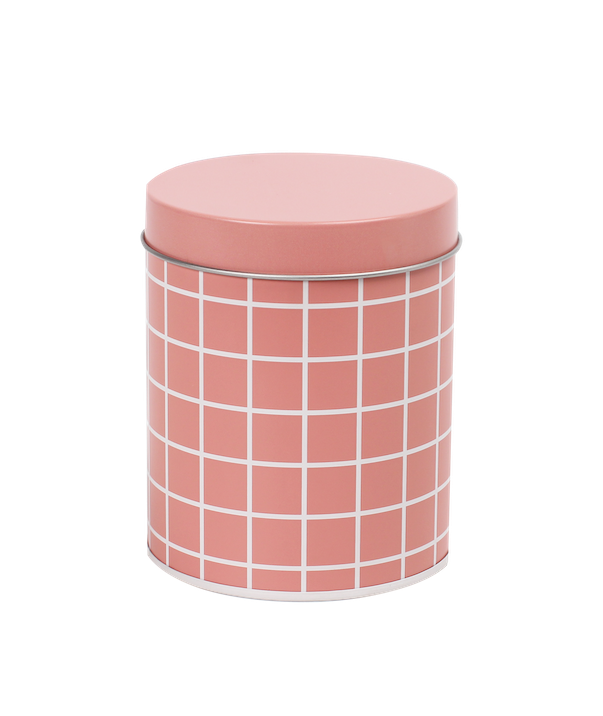 MUURLA | Checks &amp; Stripes | Tin Jars - Set of 3 | Brown, Amber, Pink