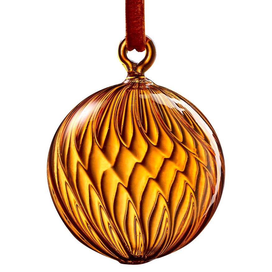 MUURLA | Glass Bauble | 6cm Dia | Amber