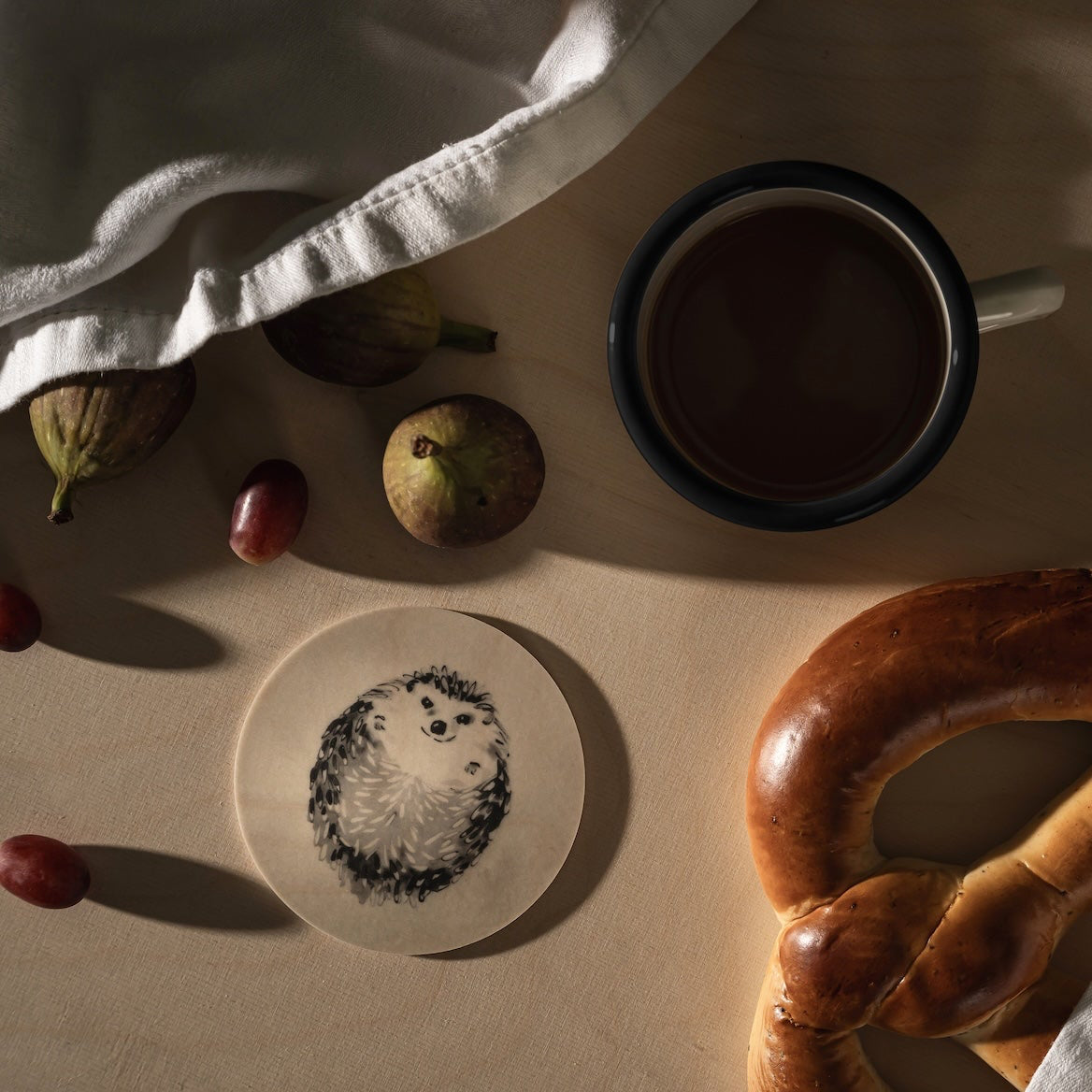 Hedgehog Coaster By Teem Jarvi Illustrations for Muurla Design