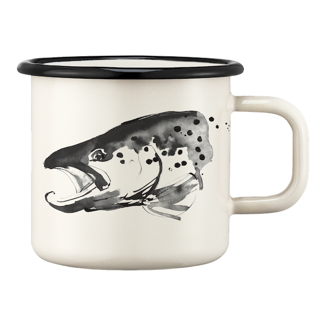 Muurla | Teemu Järvi, Fisherman&#39;s Enamel Mug, 0.55L, Pike and Trout