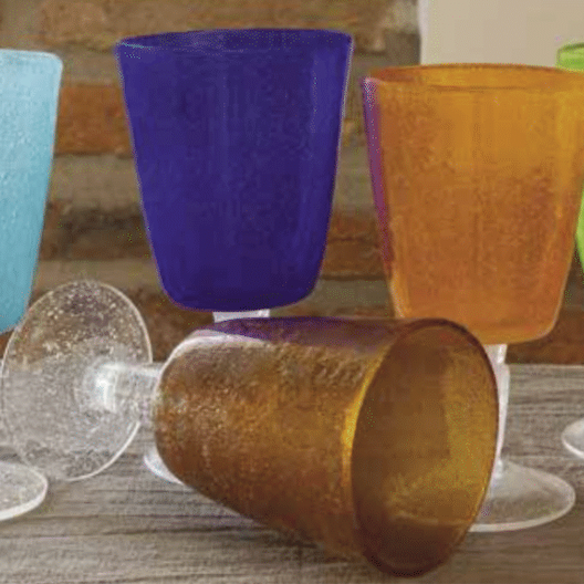 Bubble Glass Wine Goblets by Memento Glassware from Italy