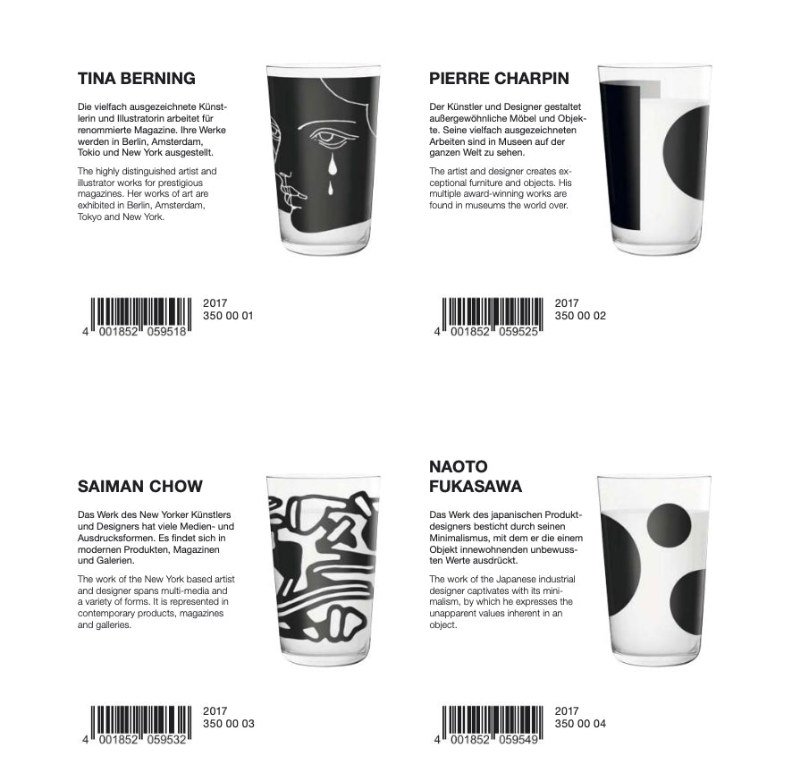 RITZENHOFF | The Next 25 Years | Milk Glass | **Bundle Offer - Set of 8 Glasses**
