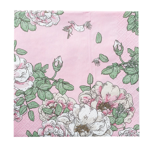 HAVI | &#39;Coffee &amp; Cake&#39; Napkin | Pack of 20 | 24x24cm | Midsummer Memories Pink