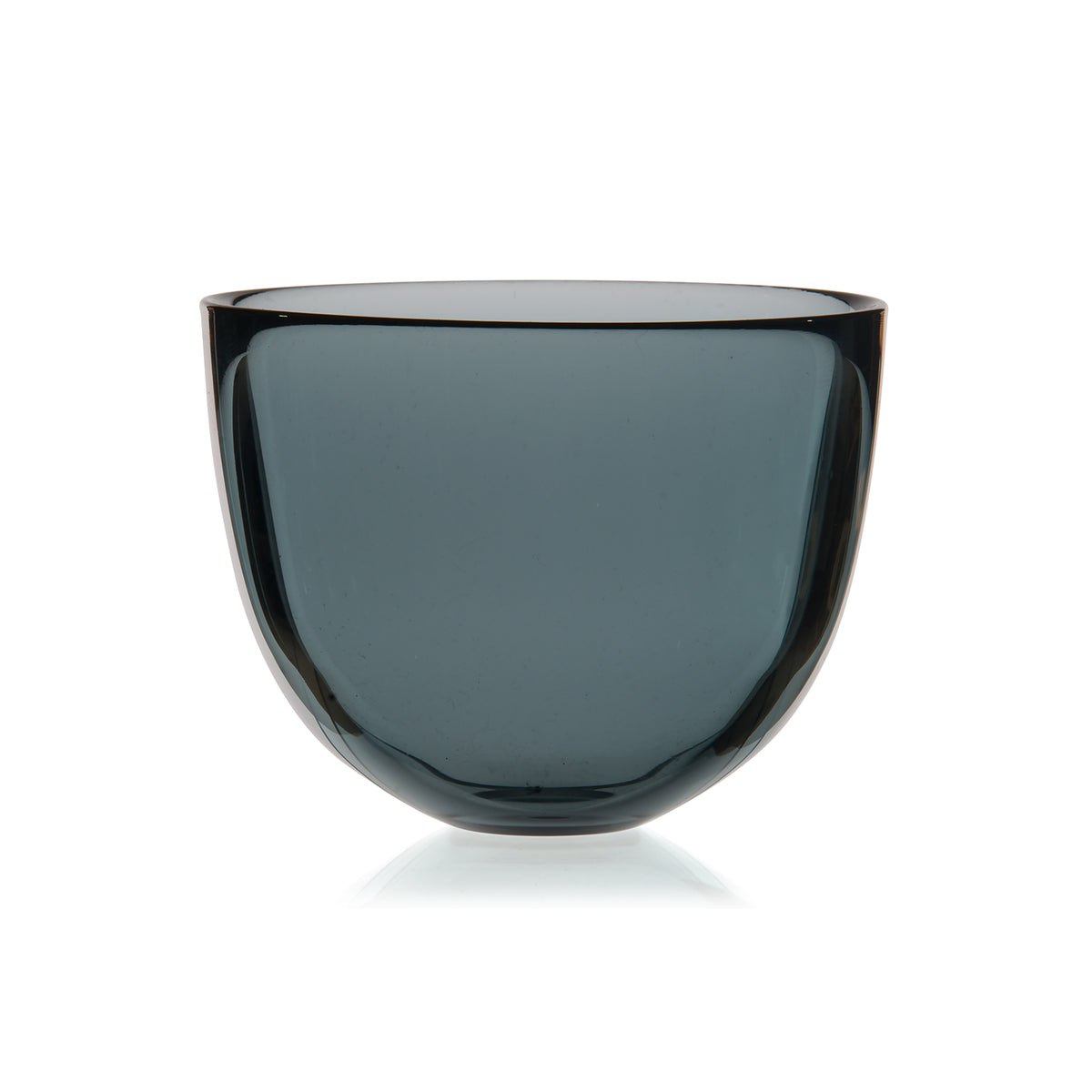 DAVID MELLOR | Glass Bowl/Candleholder | Smoke Grey | 7.5cm High | 10cm Dia