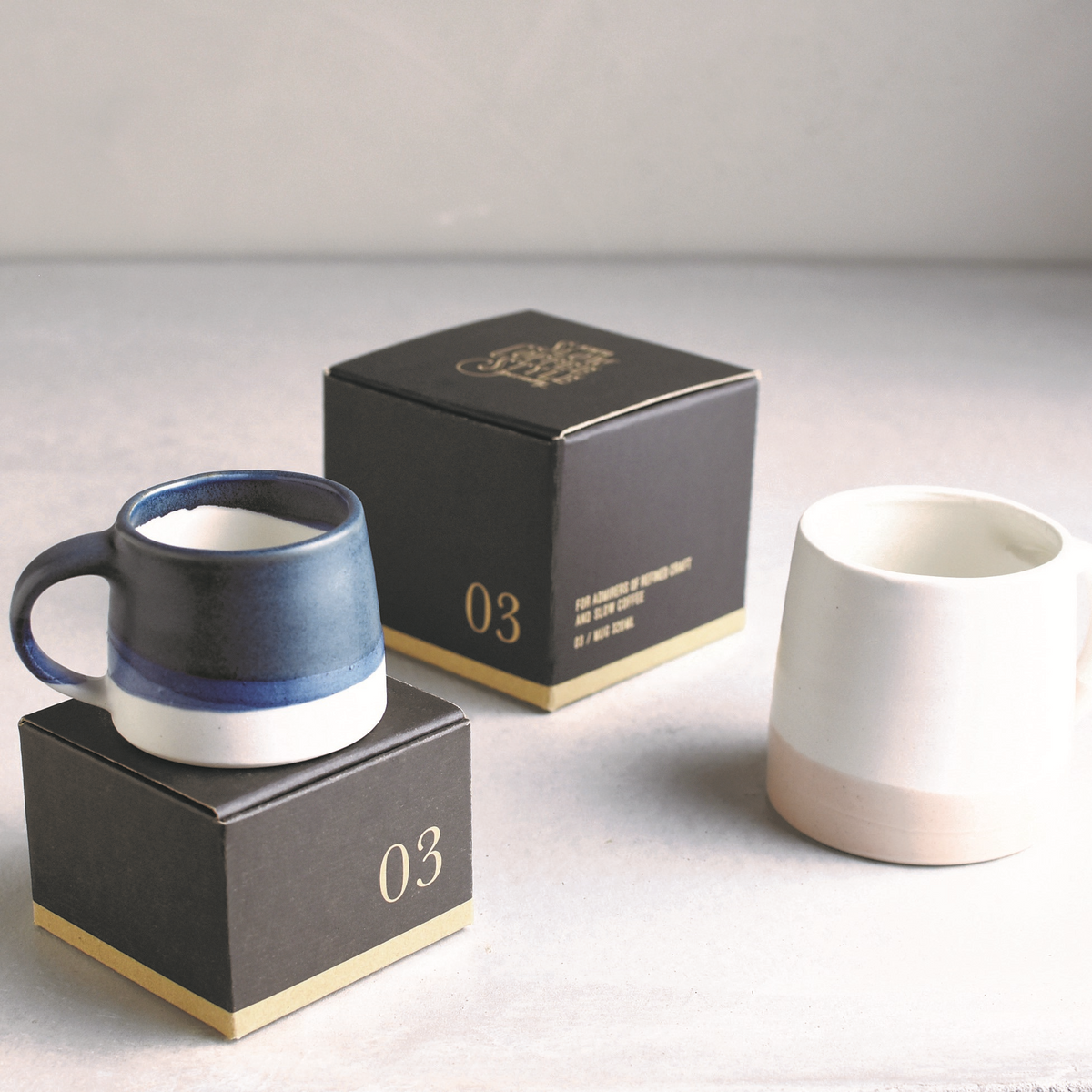Black and Gold Packaging for Kinto SCS-S03 Mug.