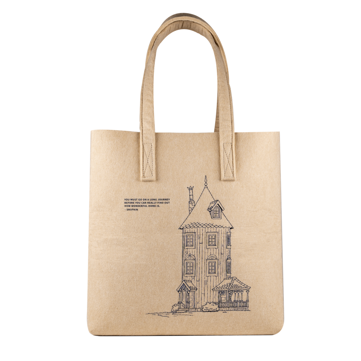 Moominhouse Tote Bag made in Recycled plastic that feel like &#39;felt&#39; to the touch.  Very light and et very strong too.  71-4040-02