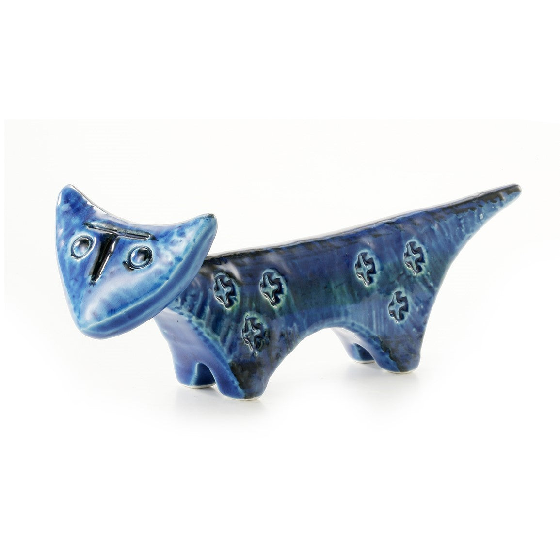 Bitossi Ceramiche | Rimini Blu Pottery | Aldo Londi | Gatto Viso Triangolare | Z9990035