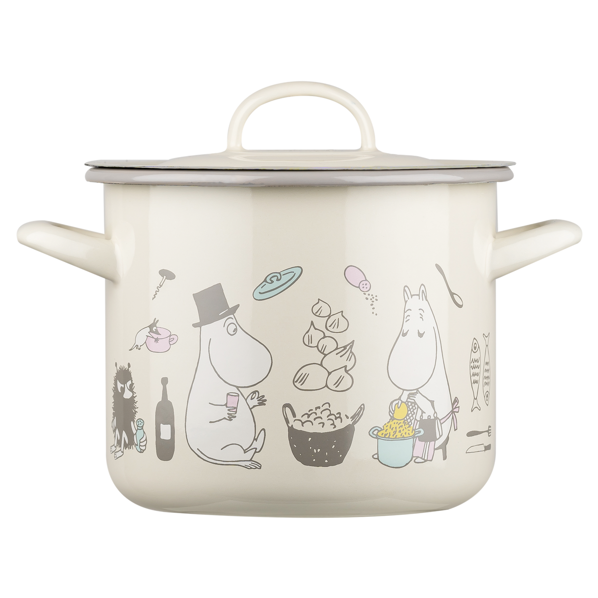 Moomin by Muurla, Bon Appétit Enamel Cooking Pot with Lid, 2.5 L, made in carbon steel enamelware 1719-250-01 