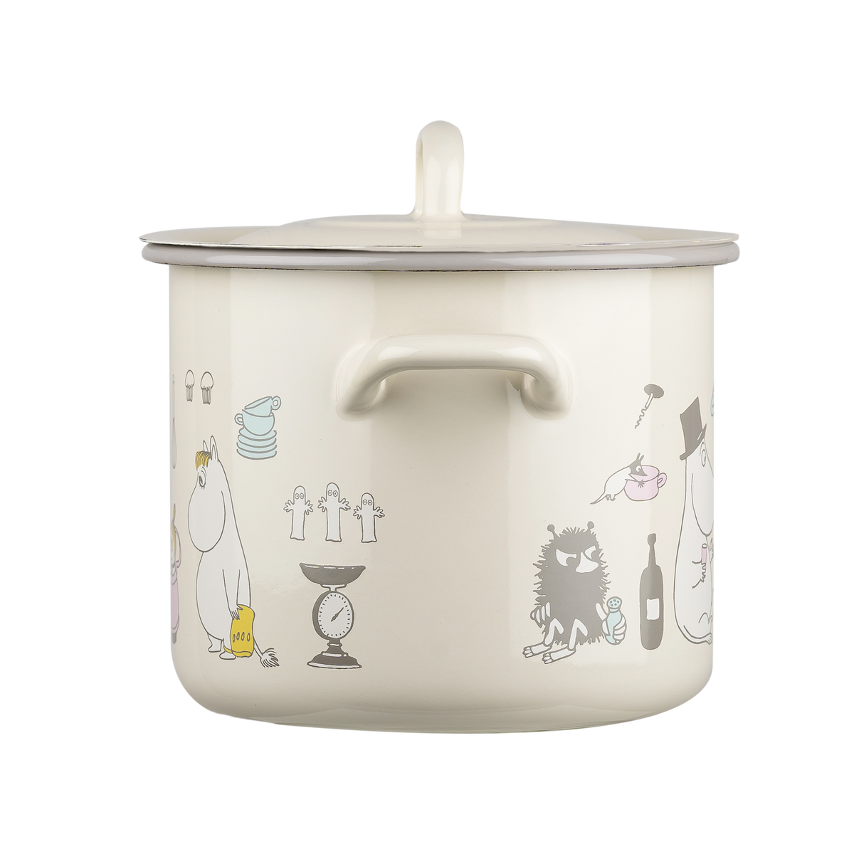 Moomin by Muurla, Bon Appétit Enamel Cooking Pot with Lid, 2.5 L, made in carbon steel enamelware 