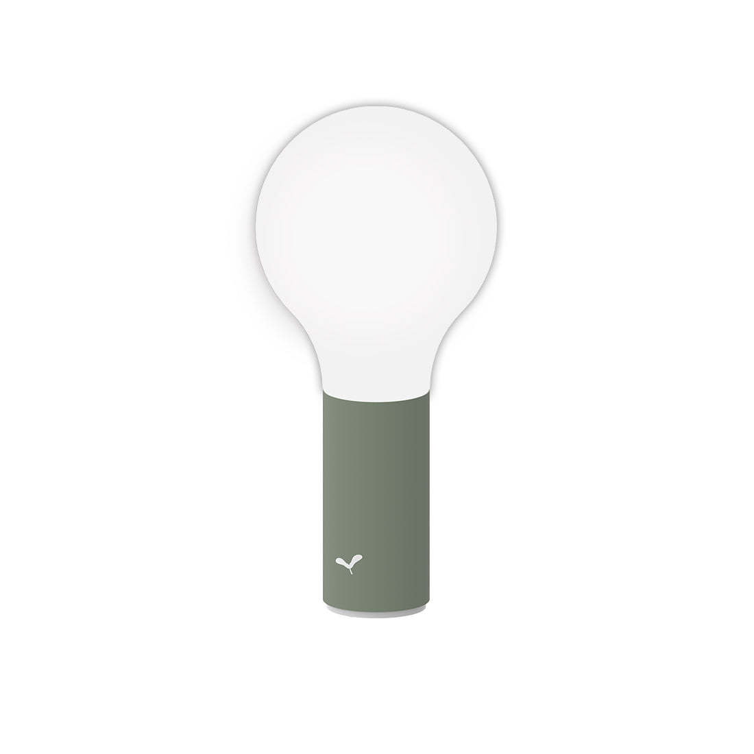Fermob Aplô portable indoor and outdoor Lamp in Cactus in front of a white background.