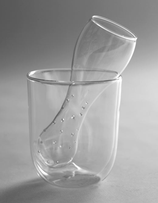 Serax Double Wall Tea Mug and Strainer in Borosilicate Glass.  Design: Mieke Cuppen. B0813582