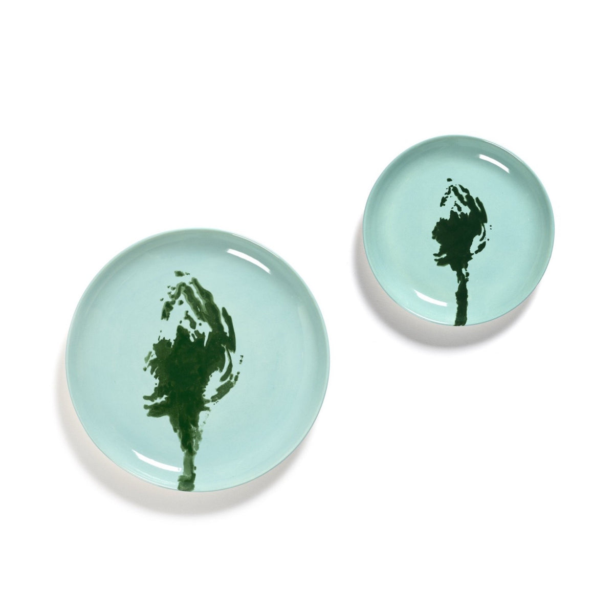 Ottolenghi for Serax Feast collection, extra small plate, with Azure Artichoke Green design.