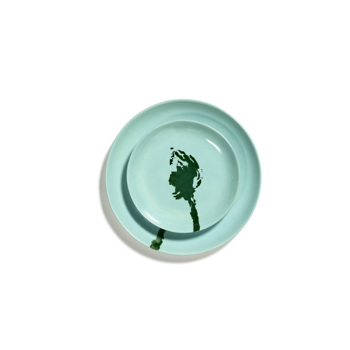 Ottolenghi for Serax Feast collection, extra small plate, with Azure Artichoke Green design.