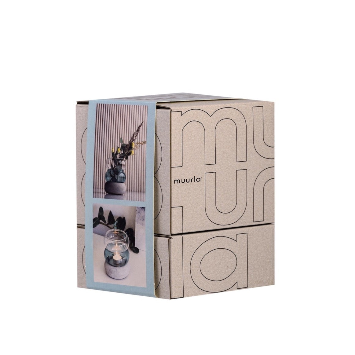 MUURLA | Mini Bagel | Vase / Candle Lantern | Lake Blue | Height 12cm