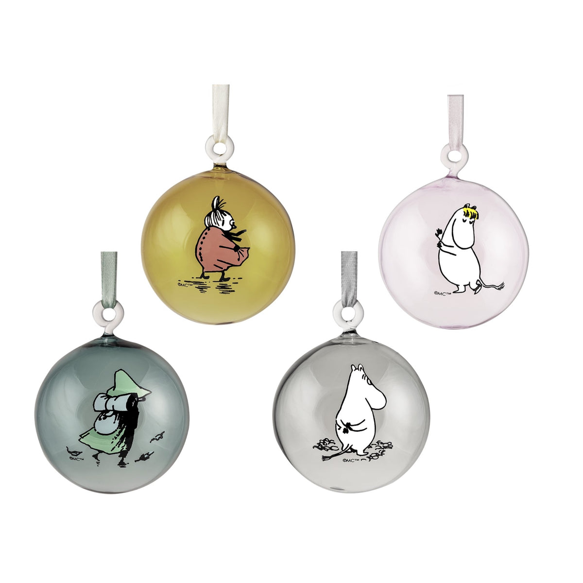 Glass Decoration Moomin Baubles by Muurla Design - set of 4. 716-004-00