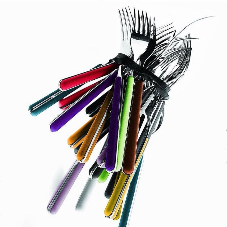 A bundle of Mepra Fantasia Cutlery. Fantasia represents the very best in design and quality.  A sophisticated Italian collection with its refined, elegant shapes.  We think it&#39;s the best coloured handled cutlery on the market. 